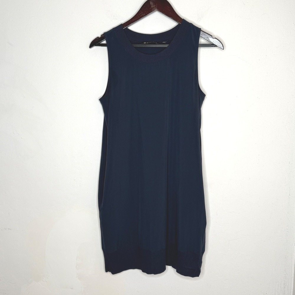 Athleta Womens Size S Navy Blue Sleeveless Shift Dress Athleisure Minimalist